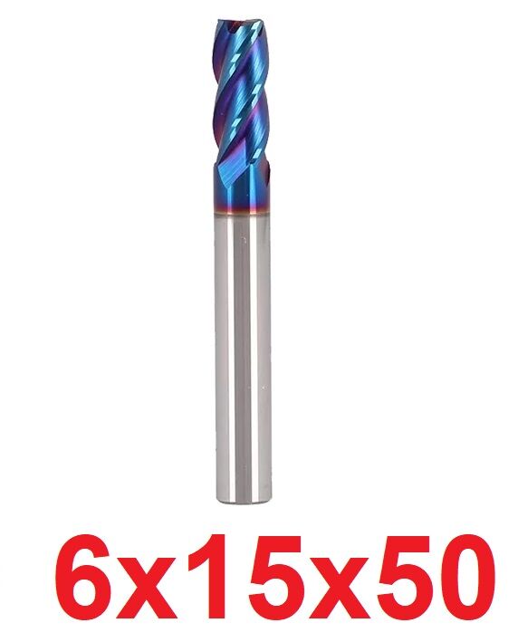 Ø6 x 15 x 50 mm Karbür Freze HRC65
