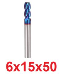 Ø6 x 15 x 50 mm Karbür Freze HRC65