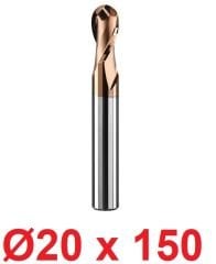 Ø20 x 150 mm Karbür Küre Freze