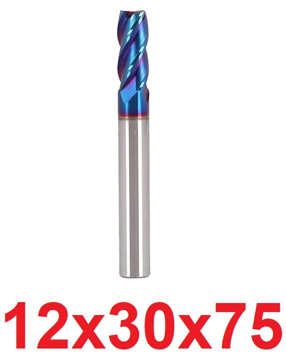 Ø12 x 30 x 75 mm Karbür Freze HRC65