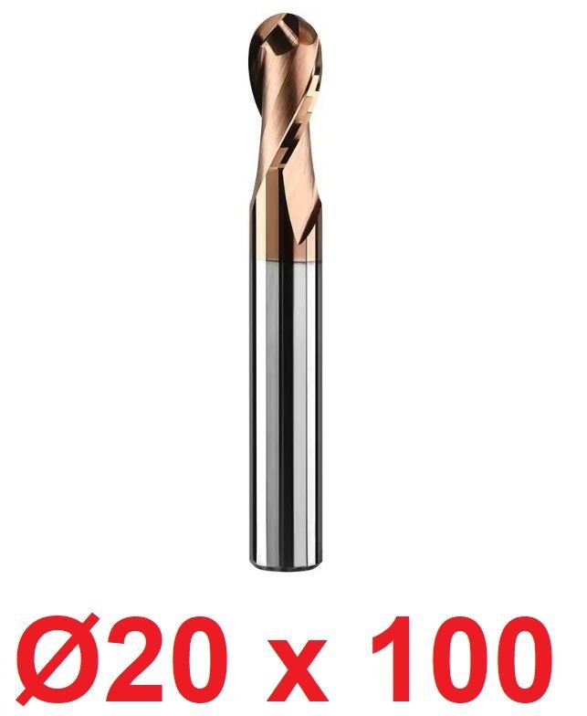 Ø20 x 100 mm Karbür Küre Freze