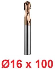 Ø16 x 100 mm Karbür Küre Freze