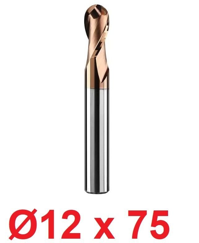 Ø12 x 75 mm Karbür Küre Freze