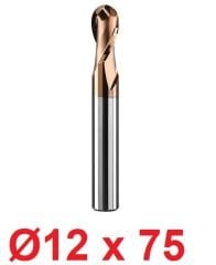 Ø12 x 75 mm Karbür Küre Freze