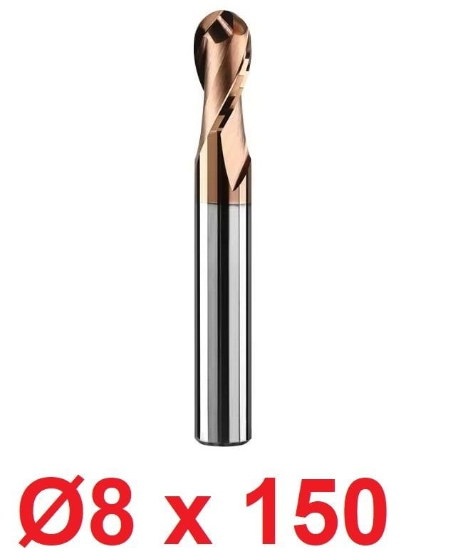 Ø8 x 150 mm Karbür Küre Freze