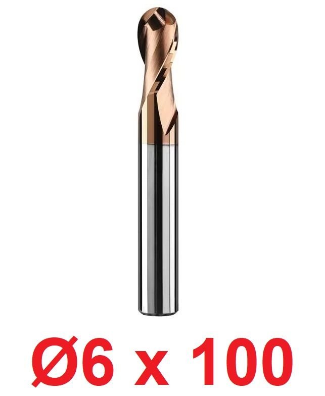 Ø6 x 100 mm Karbür Küre Freze