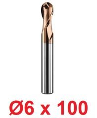 Ø6 x 100 mm Karbür Küre Freze