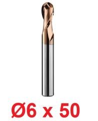Ø6 x 50 mm Karbür Küre Freze