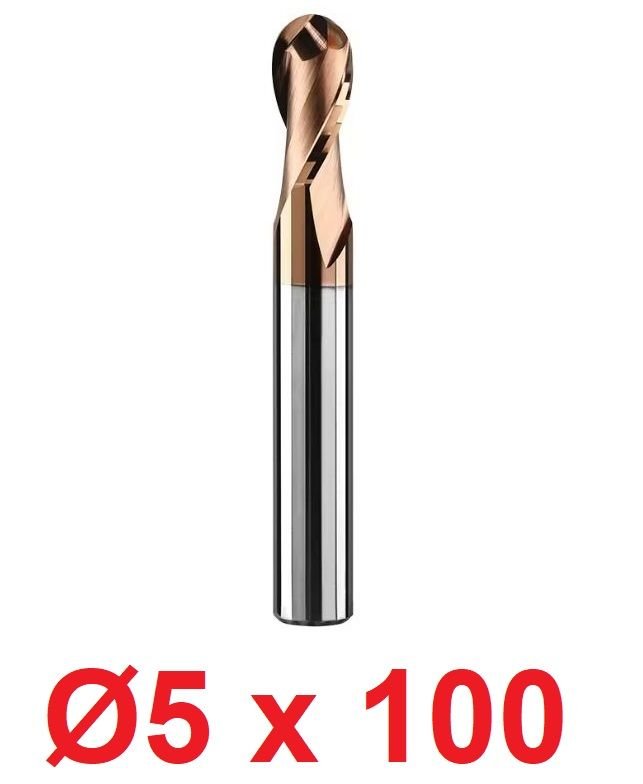 Ø5 x 100 mm Karbür Küre Freze