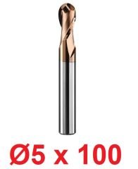 Ø5 x 100 mm Karbür Küre Freze
