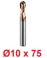 Ø10 x 75 mm Karbür Küre Freze