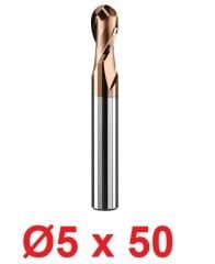 Ø5 x 50 mm Karbür Küre Freze