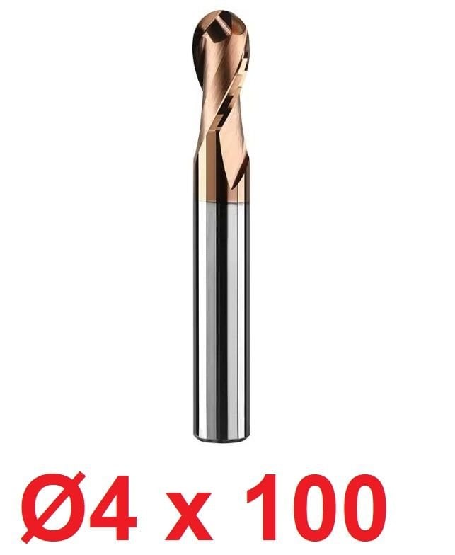 Ø4 x 100 mm Karbür Küre Freze