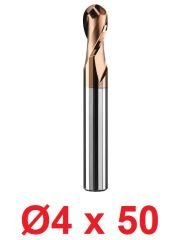 Ø4 x 50 mm Karbür Küre Freze