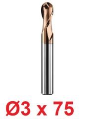Ø3 x 75 mm Karbür Küre Freze