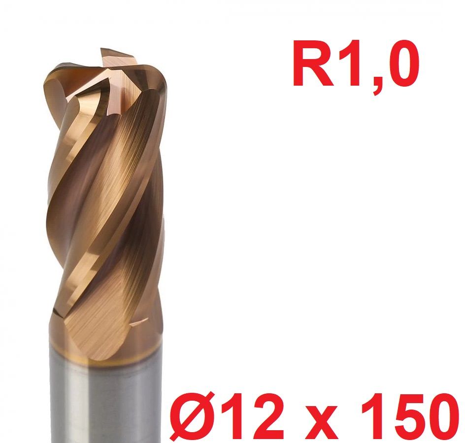 Ø12 x 150 mm R1 Karbür Köşe Radüs Freze