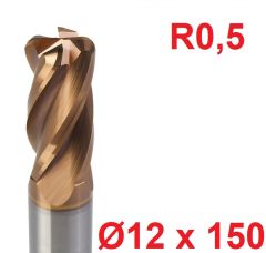 Ø12 x 150 mm R0,5 Karbür Köşe Radüs Freze