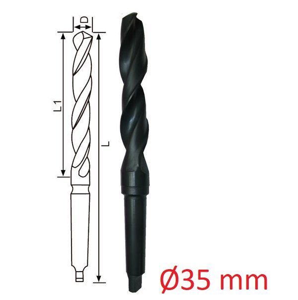 Ø35 mm DIN 345 Mors Konik Saplı Matkap Ucu