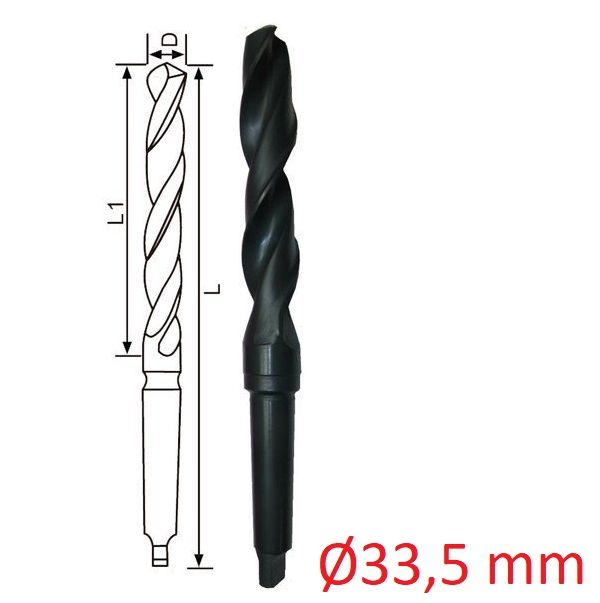 Ø33,5 mm DIN 345 Mors Konik Saplı Matkap Ucu