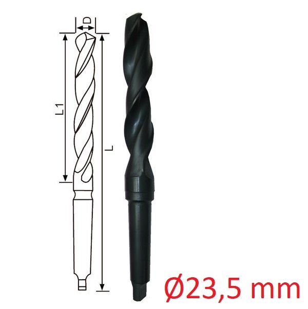 Ø23,5 mm DIN 345 Mors Konik Saplı Matkap Ucu