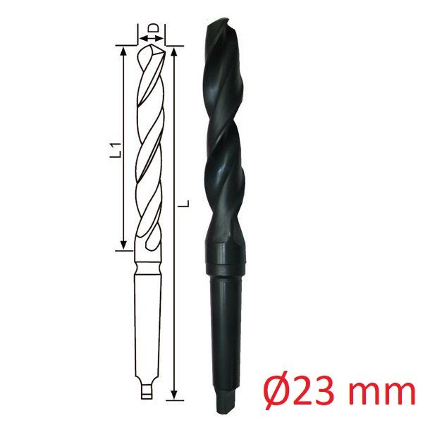 Ø23 mm DIN 345 Mors Konik Saplı Matkap Ucu