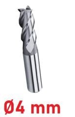 Ø4 mm Kısa Parmak Freze