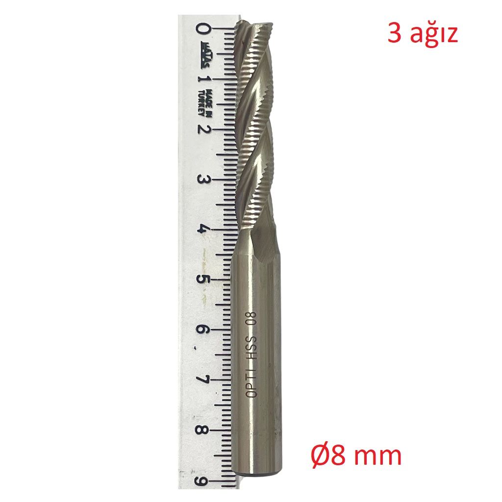 Ø8 mm Kabatalaş Parmak Freze DIN844 NR Uzun