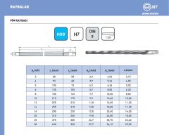 25 mm Pim Raybası DIN9 HSS 1:50