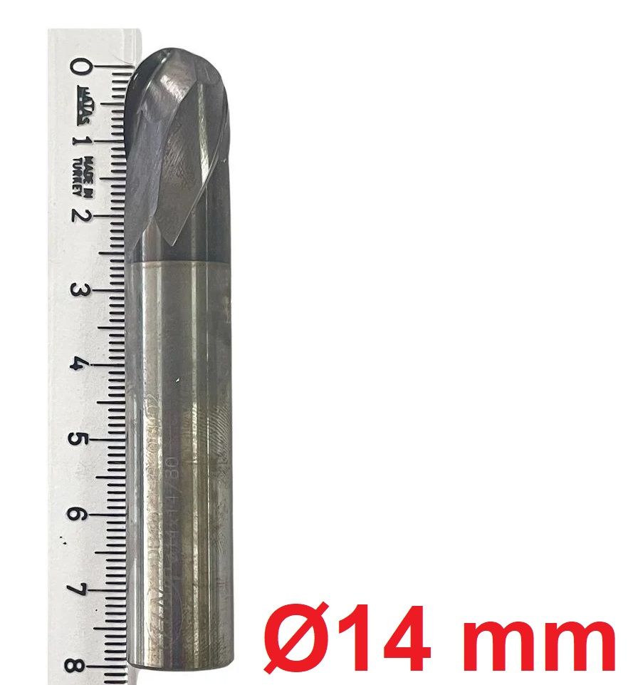 Ø14 mm Karbür Freze Küre R7