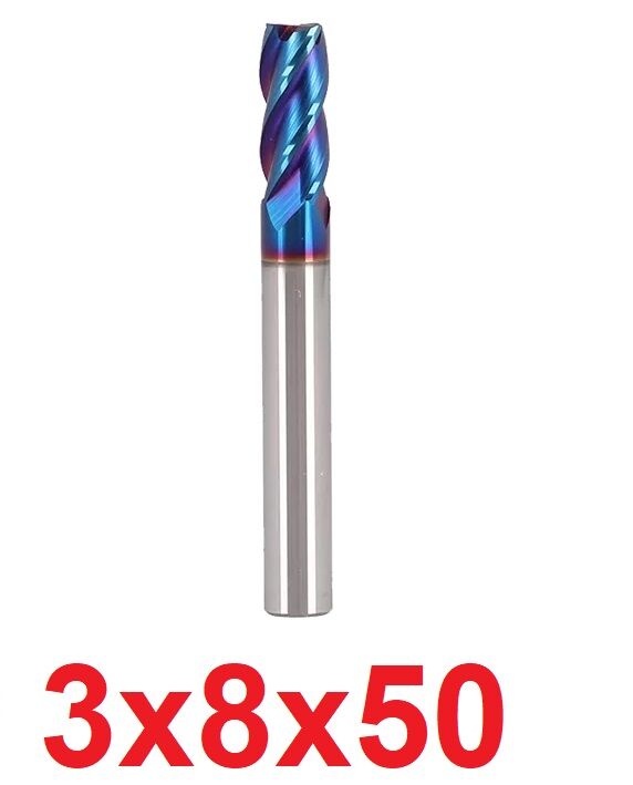 Ø3 x 8 x 50 mm Karbür Freze HRC65