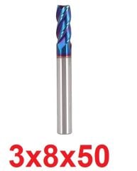 Ø3 x 8 x 50 mm Karbür Freze HRC65
