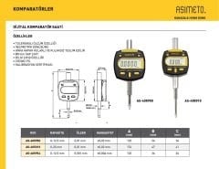 0-12.7mmx0.001 Dijital Komparatör Saati AS-405954