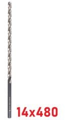 Ø14 x 480 mm Uzun Matkap Ucu DIN 1869 HSS