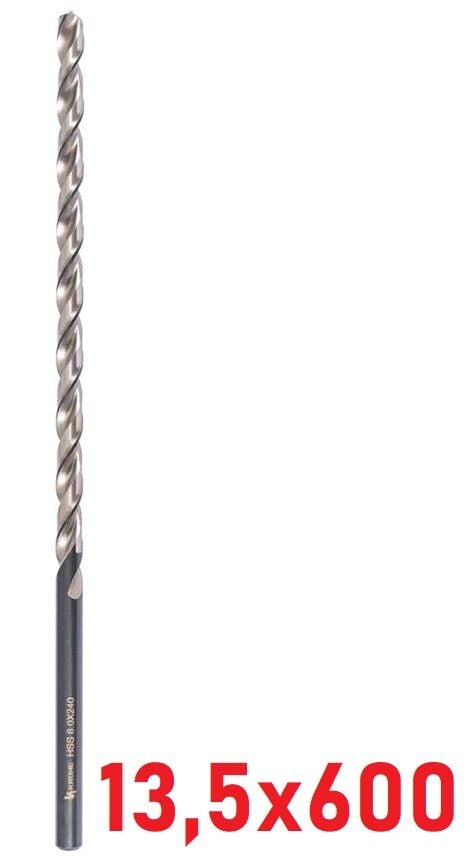 Ø13,5 x 600 mm Uzun Matkap Ucu DIN 1869 HSS