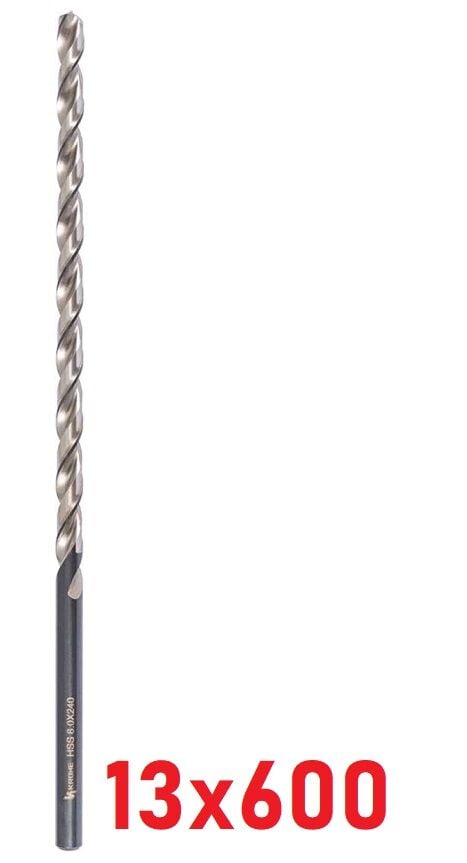 Ø13 x 600 mm Uzun Matkap Ucu DIN 1869 HSS