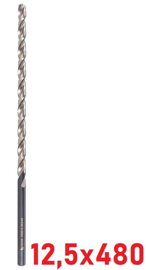 Ø12,5 x 480 mm Uzun Matkap Ucu DIN 1869 HSS
