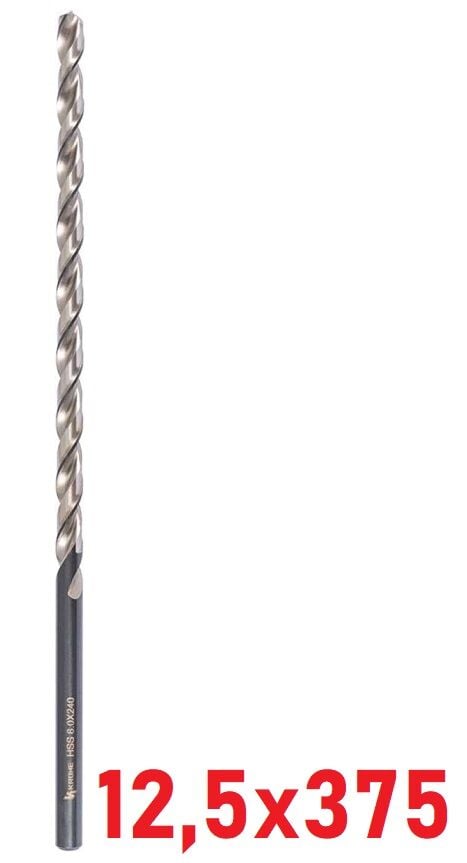 Ø12,5 x 375 mm Uzun Matkap Ucu DIN 1869 HSS