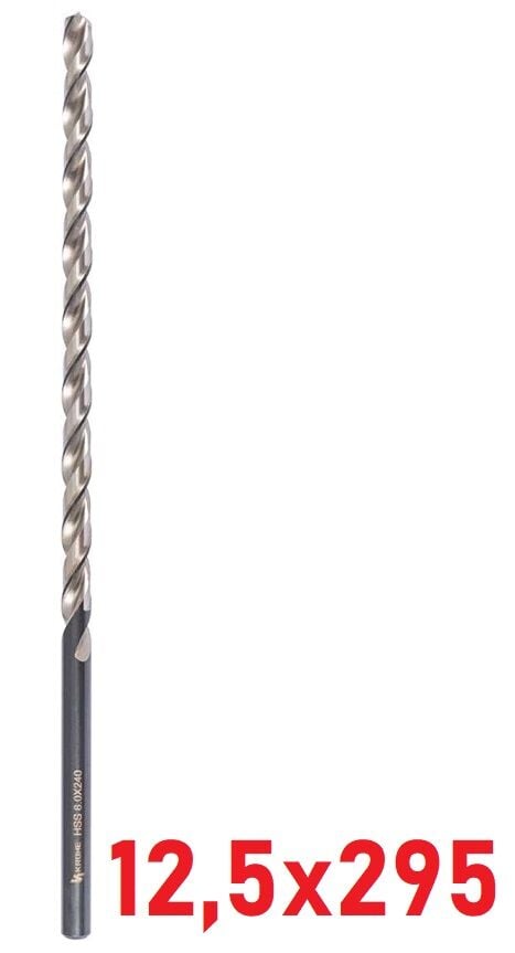 Ø12,5 x 295 mm Uzun Matkap Ucu DIN 1869 HSS