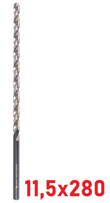 Ø11,5 x 280 mm Uzun Matkap Ucu DIN 1869 HSS