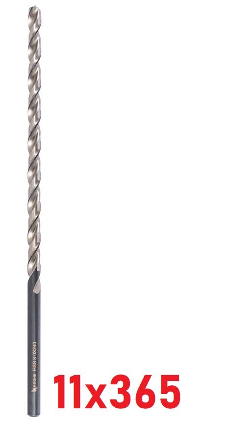 Ø11 x 365 mm Uzun Matkap Ucu DIN 1869 HSS