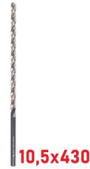 Ø10,5 x 430 mm Uzun Matkap Ucu DIN 1869 HSS