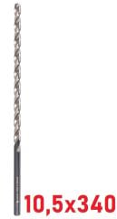 Ø10,5 x 340 mm Uzun Matkap Ucu DIN 1869 HSS