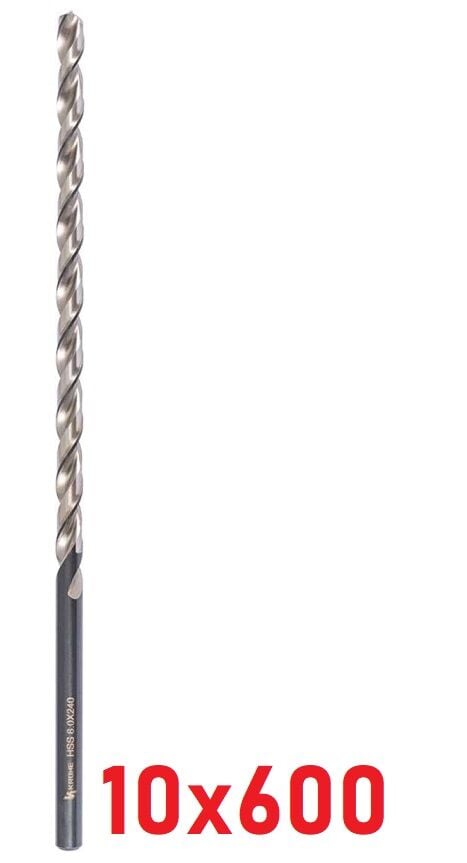 Ø10 x 600 mm Uzun Matkap Ucu DIN 1869 HSS
