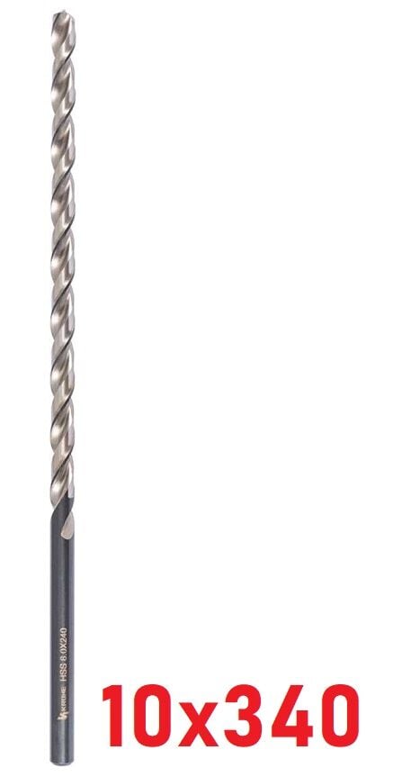 Ø10 x 340 mm Uzun Matkap Ucu DIN 1869 HSS