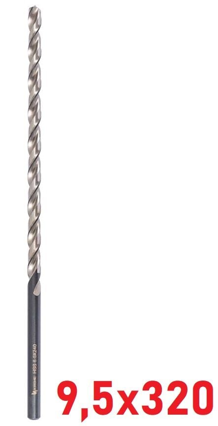 Ø9,5 x 320 mm Uzun Matkap Ucu DIN 1869 HSS