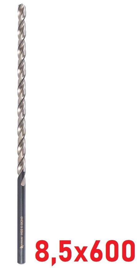 Ø8,5 x 600 mm Uzun Matkap Ucu DIN 1869 HSS