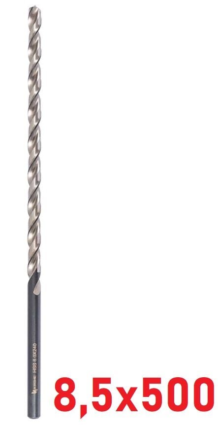 Ø8,5 x 500 mm Uzun Matkap Ucu DIN 1869 HSS