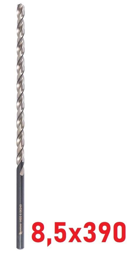 Ø8,5 x 390 mm Uzun Matkap Ucu DIN 1869 HSS