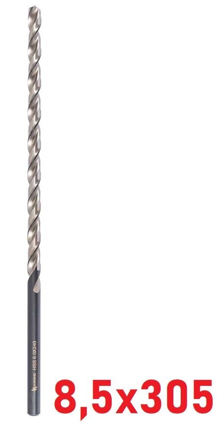 Ø8,5 x 305 mm Uzun Matkap Ucu DIN 1869 HSS