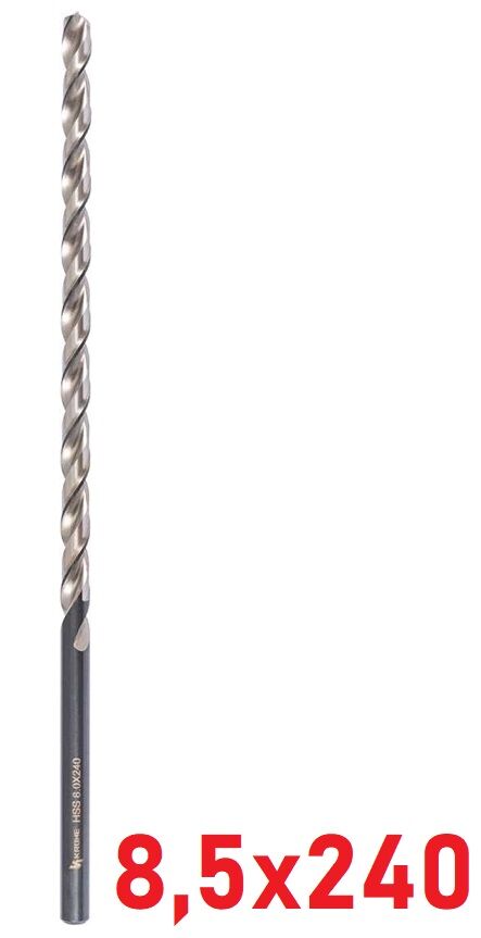Ø8,5 x 240 mm Uzun Matkap Ucu DIN 1869 HSS